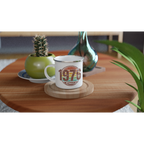 Personalised 1976 Classic White 12oz Enamel Mug Personalised Enamel Mug Globally Fulfilled