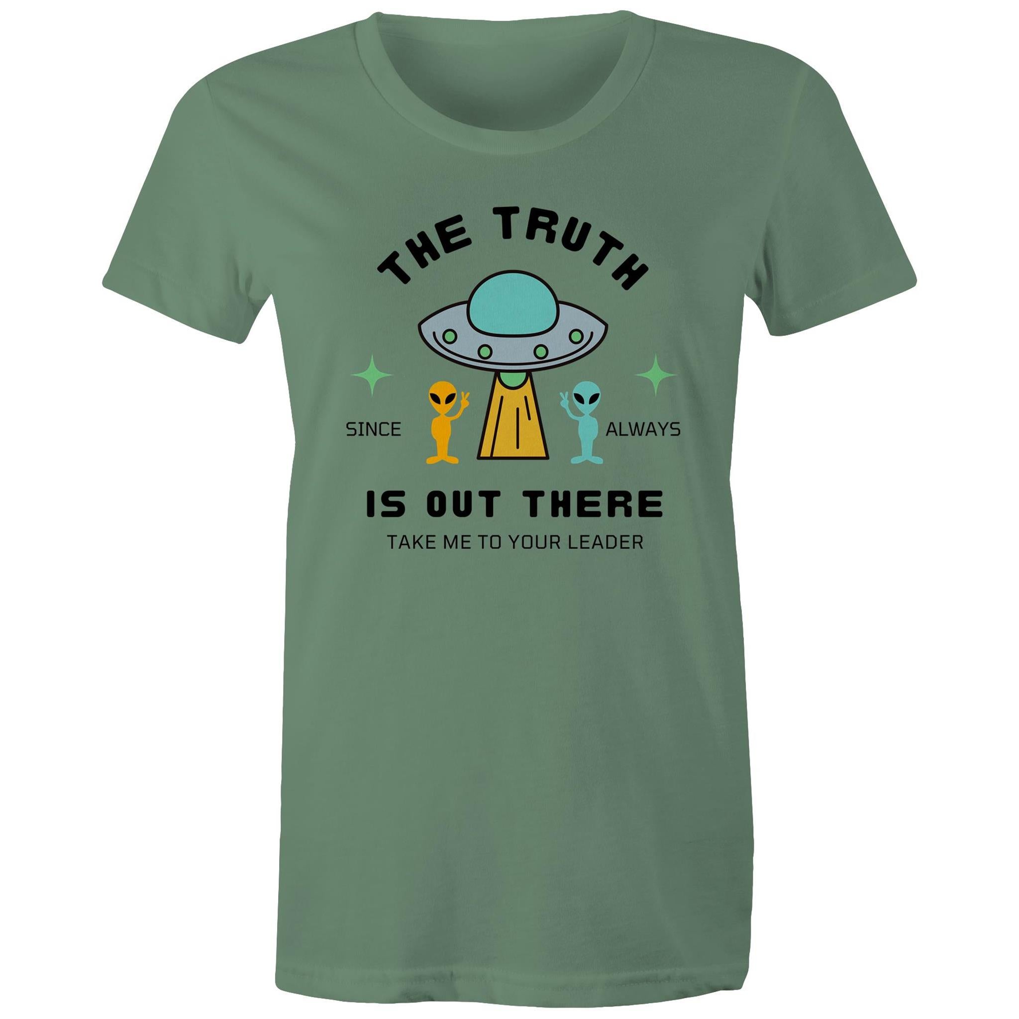 The Truth Is Out There - Womens T-shirt Sage Womens T-shirt Printed In Australia Sci Fi