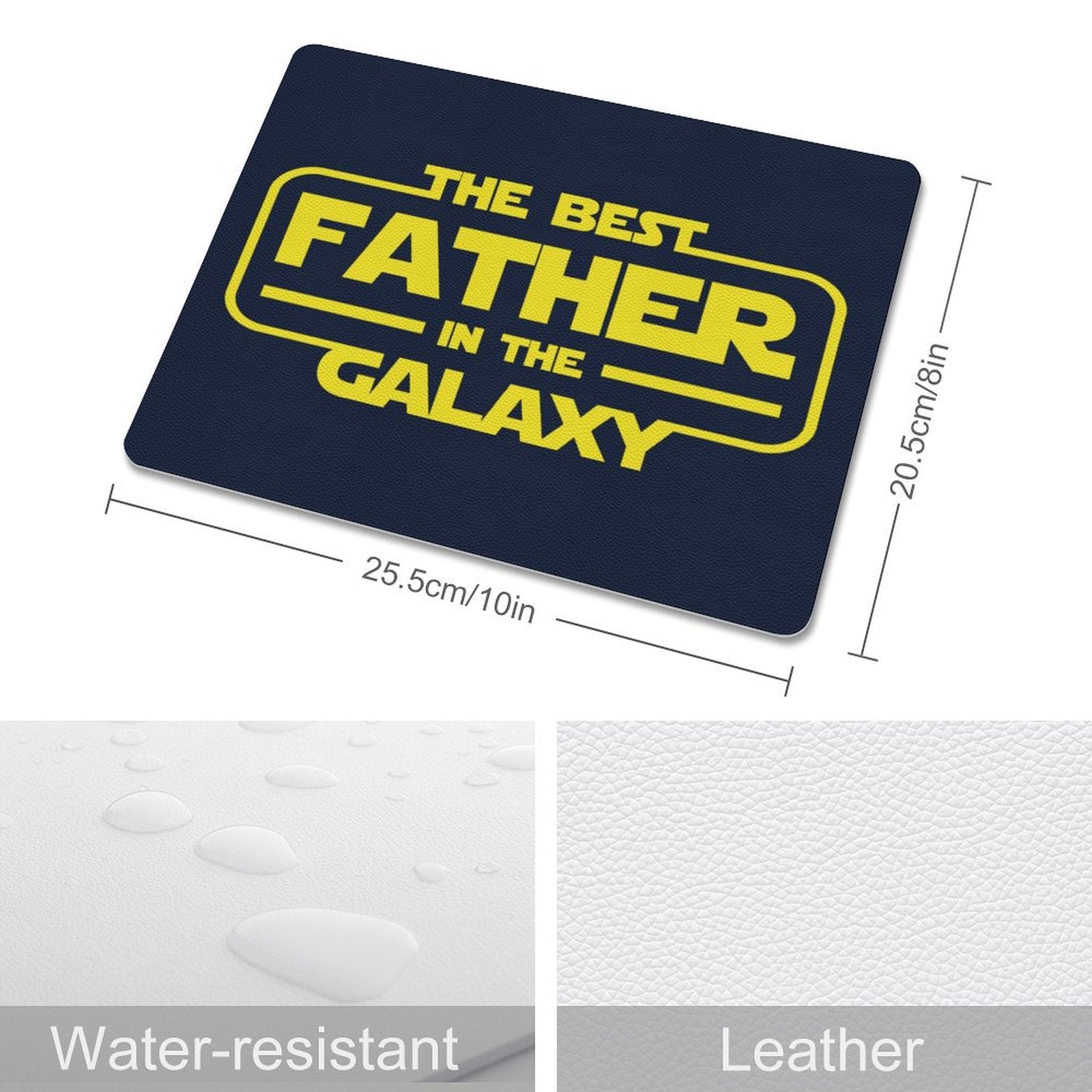 Best Father In The Galaxy - Leather Mouse Pad Leather Mouse Pad Dad Printed Offshore Space