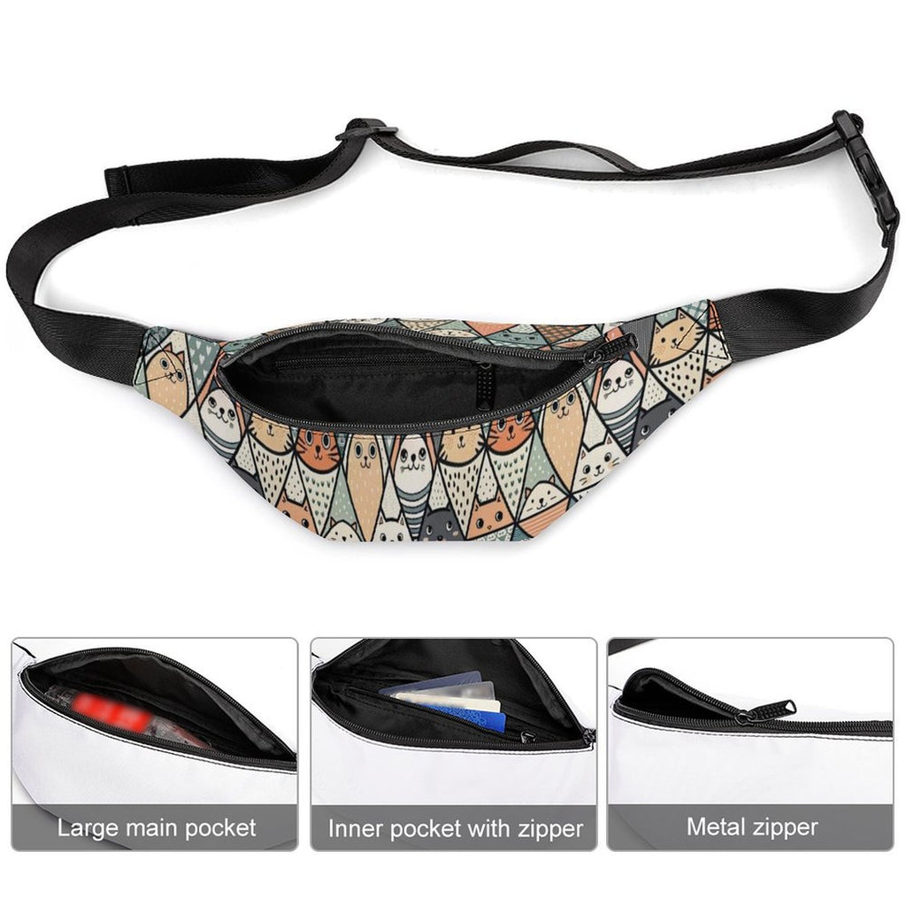 Diamond Cat Pattern - Bum Bag / Fanny Pack