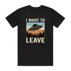 UFO I Want To Leave Men's AS Colour T-shirt