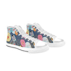 Abstract Floral - Women's High Top Canvas Shoes