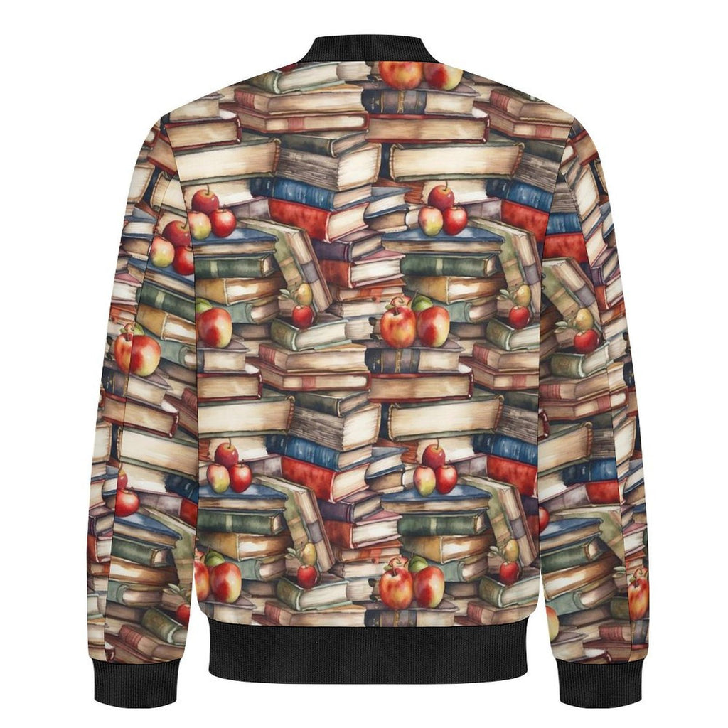 Watercolour Books Men's Casual Zip‑Up Bomber Jacket