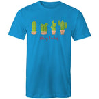 Merry Cactus, Christmas - Mens T-Shirt Arctic Blue Mens Christmas T-shirt Christmas Printed In Australia