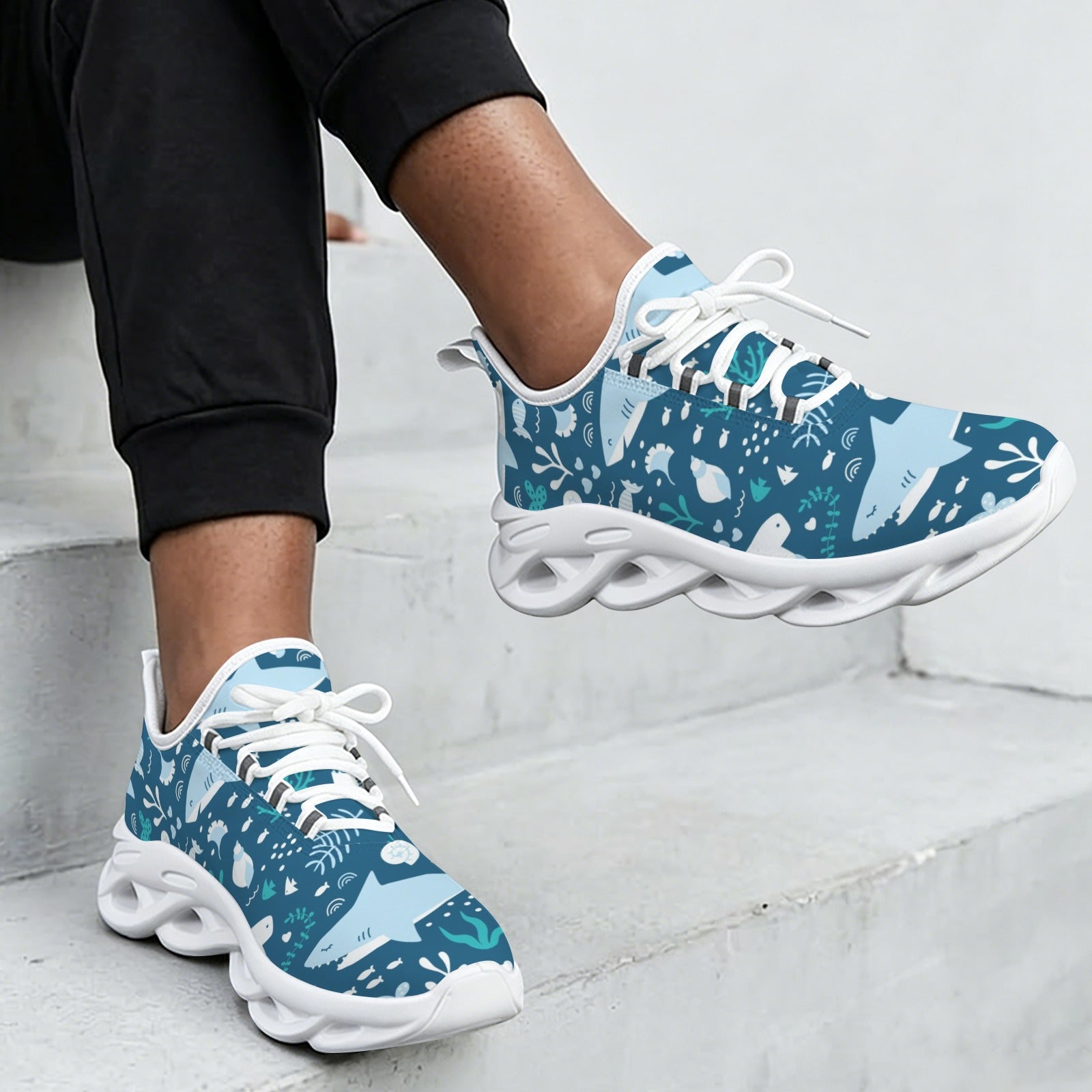 Shark Ocean Women's Twisted Sole Sneakers