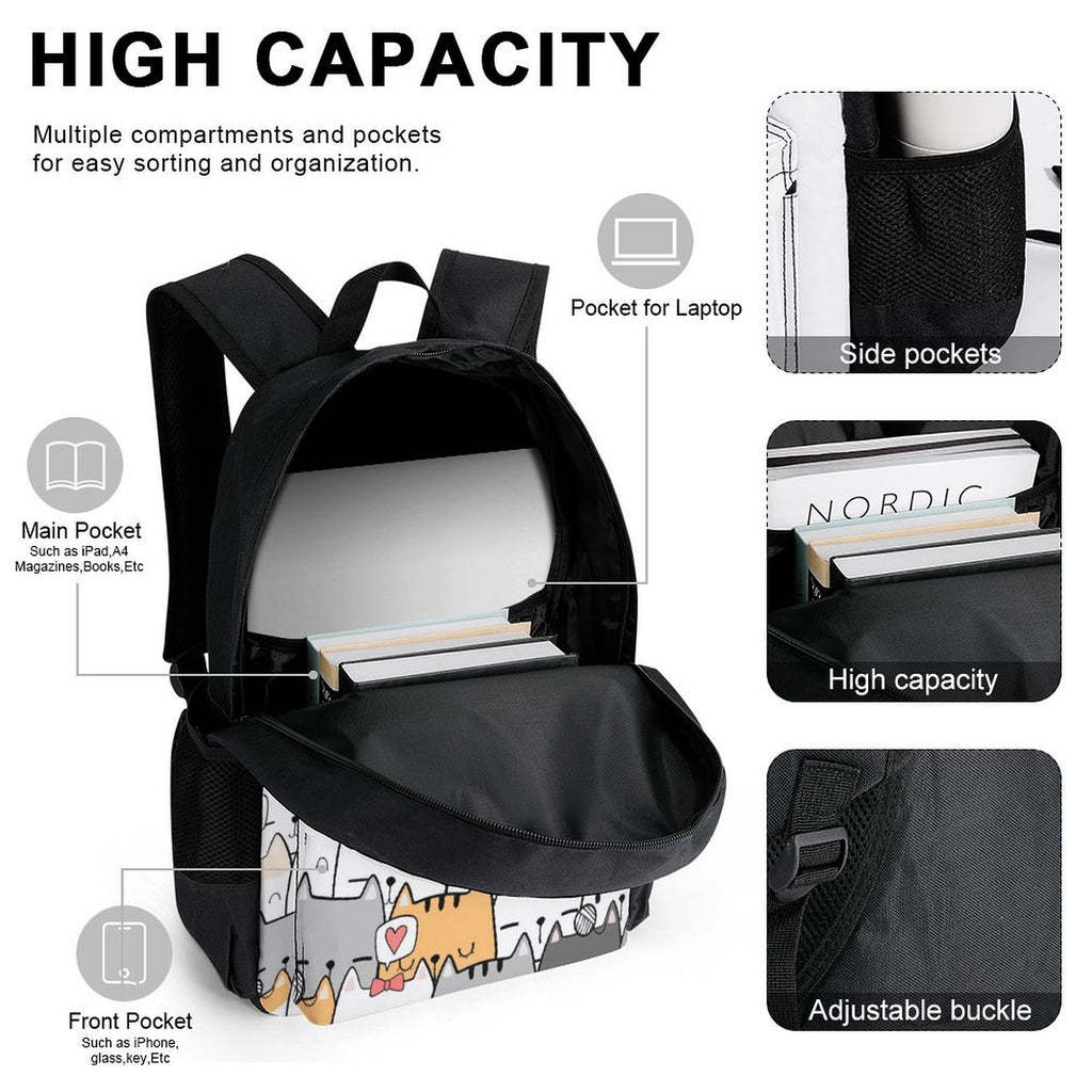 Cat Hello - Three Piece Backpack Set