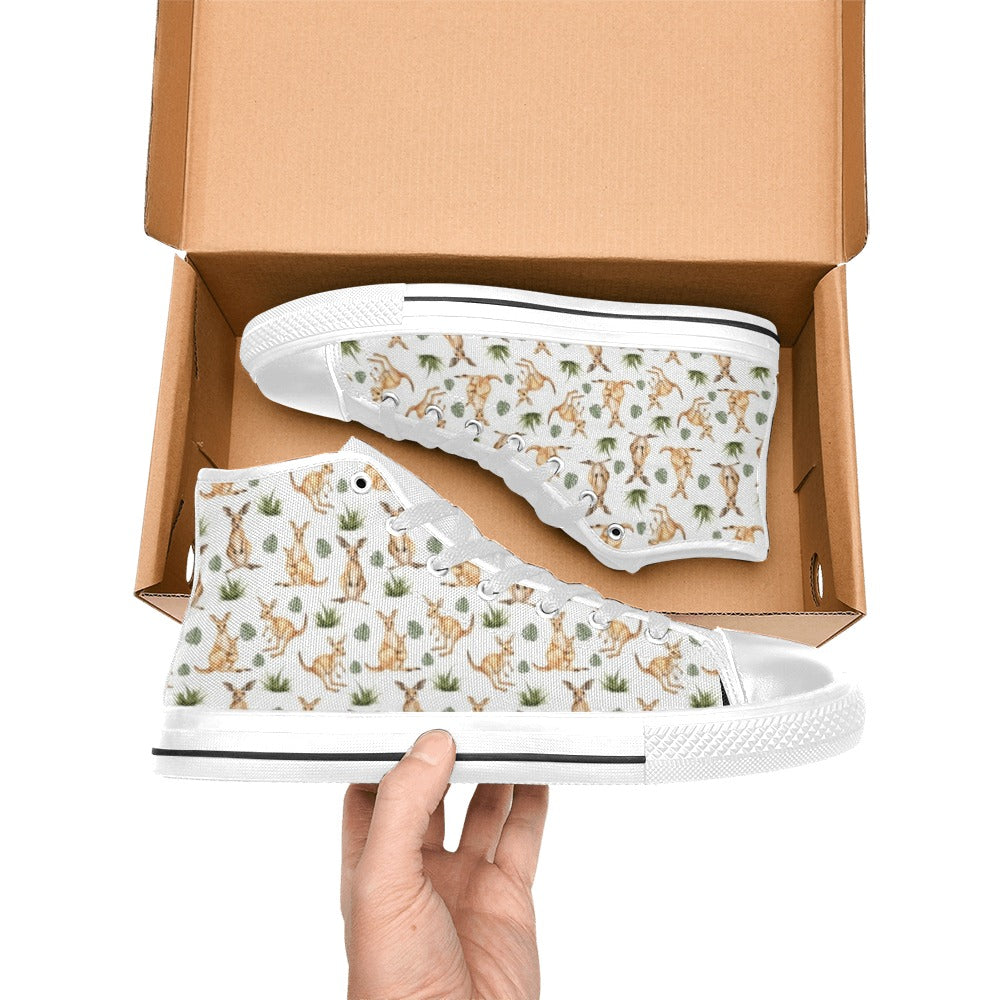 Kangaroos Men's High Top Canvas Shoes Men's Classic High Top Canvas Shoes animal Australia Printed Offshore