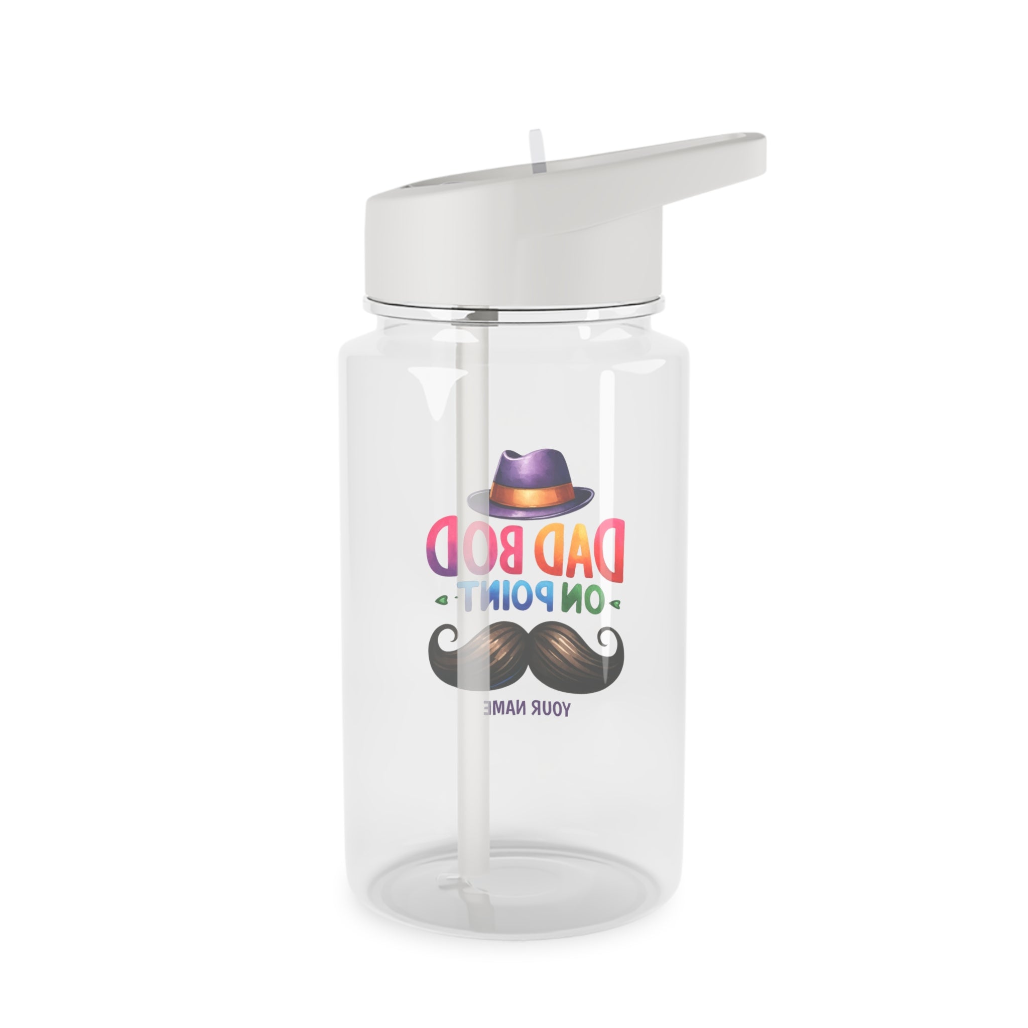 Personalised - Dad Bod On Point - Clear Tritan Water Bottle