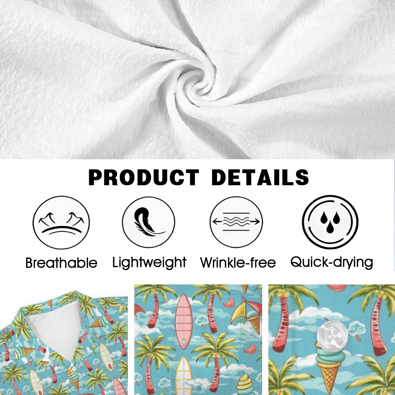 Summer Surf Men's Crinkle Hawaiian Shirt