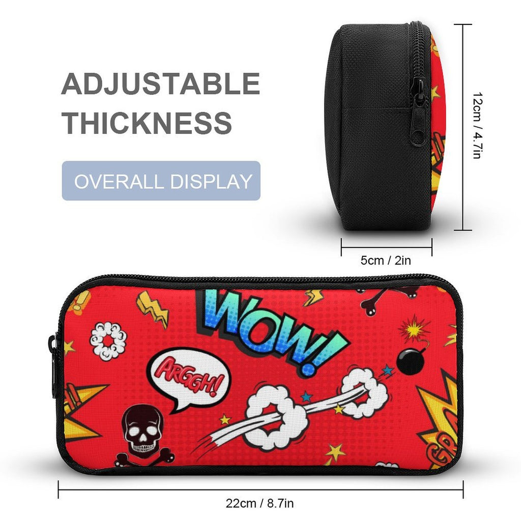 Red Comic Book Backpack, Lunch Bag & Pencil Case Set