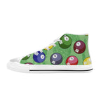 Pool Balls - Kids High Top Canvas Shoes