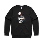 Coffee Skull - AS Colour Stencil Crew Sweatshirt Black Sweatshirt Coffee Printed In Australia