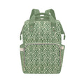 Green Pattern - Multi-Function Backpack, Nappy / Diaper Bag