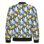 Lemon Seagull Men's Casual Zip‑Up Bomber Jacket
