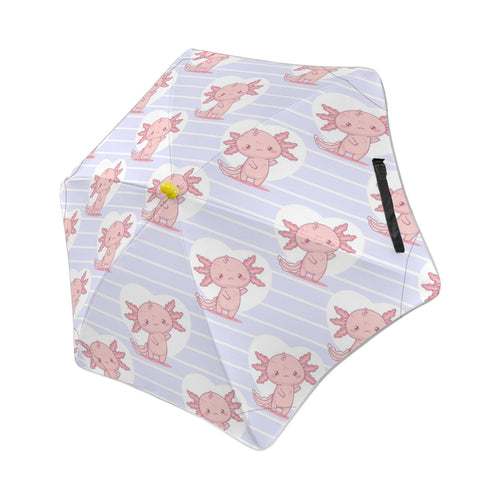 Axolotl Love Kids Safe Round Corner Umbrella One Size Kids Safe Round Corner Umbrella animal Printed Offshore
