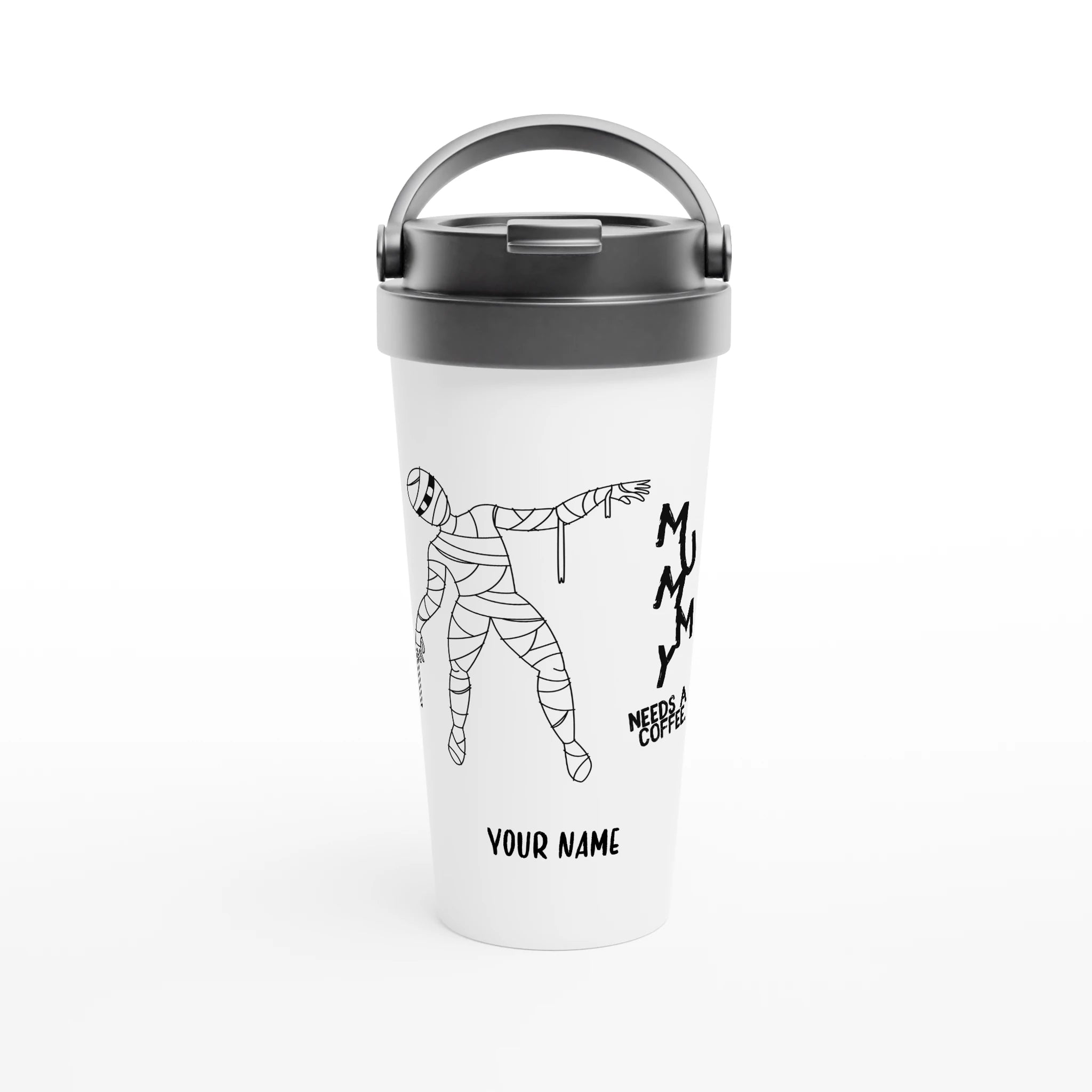 Personalised - Mummy Needs A Coffee - White 15oz Stainless Steel Travel Mug Default Title Personalised Travel Mug Globally Fulfilled Mum