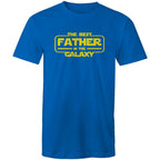 The Best Father In The Galaxy - Mens T-Shirt Bright Royal Mens T-shirt Dad Printed In Australia