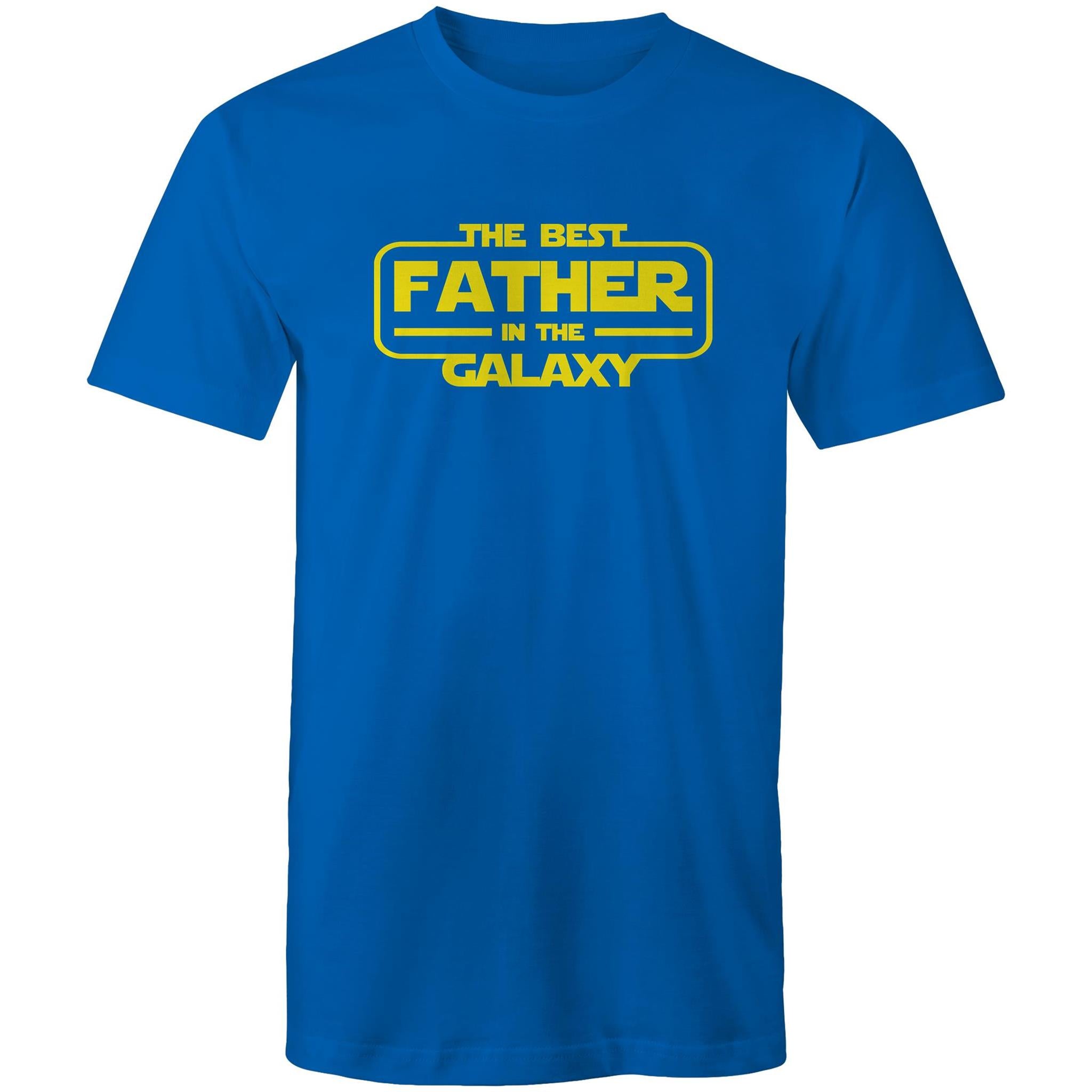 The Best Father In The Galaxy - Mens T-Shirt Bright Royal Mens T-shirt Dad Printed In Australia