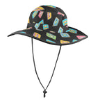 Colourful Cassettes Wide Brim Bucket Hat Wide Brim Bucket Hat Music Printed Offshore Retro