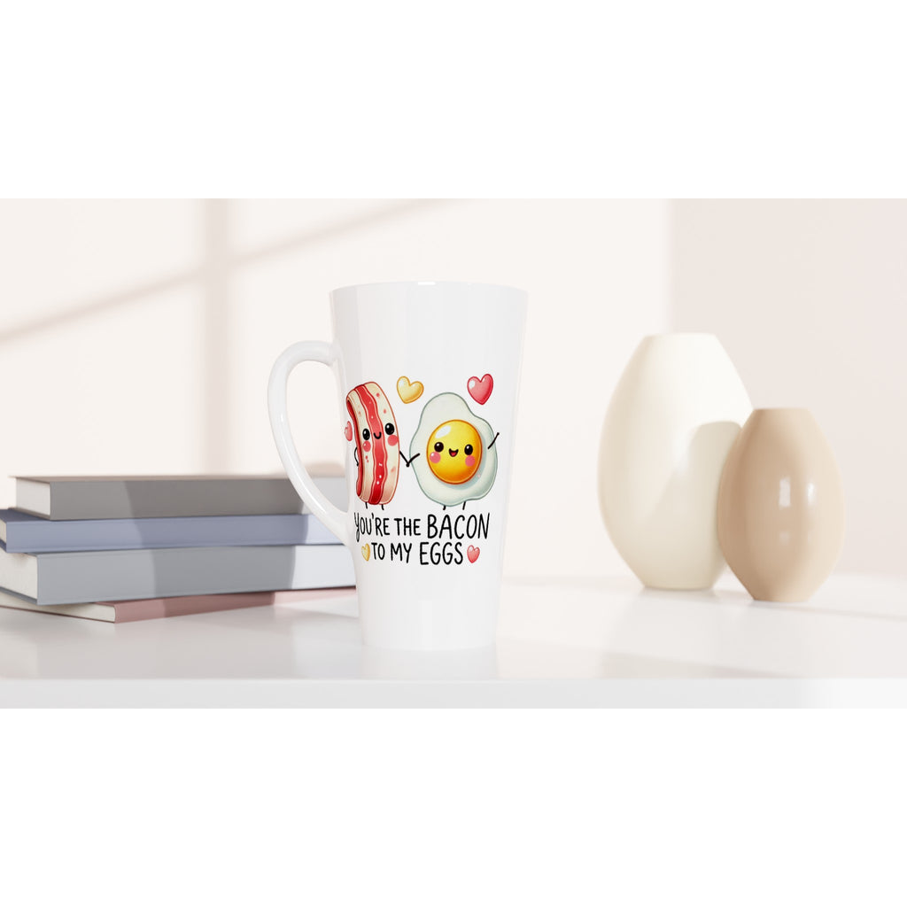 You're The Bacon To My Eggs, Valentine - White Latte 17oz Ceramic Mug Latte Mug