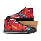 Comic Book Red - Women's High Top Canvas Shoes