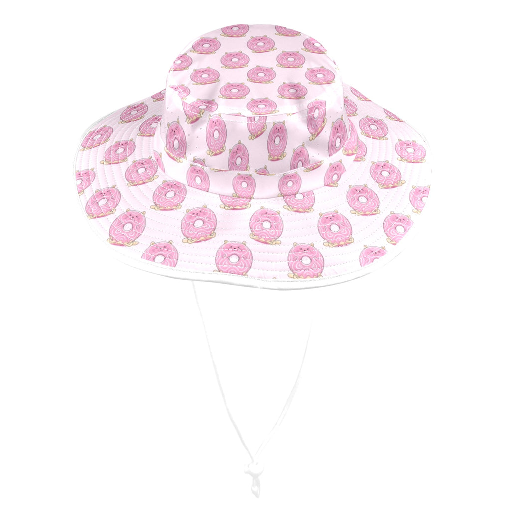Pink Cat Doughnuts Wide Brim Bucket Hat Wide Brim Bucket Hat Food Printed Offshore