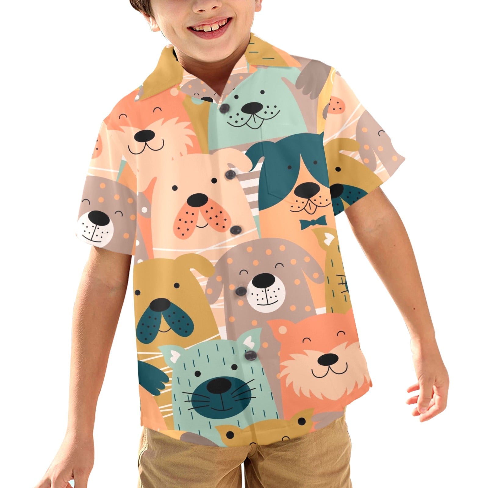 Lots Of Dogs - Junior Kids Hawaiian Shirt