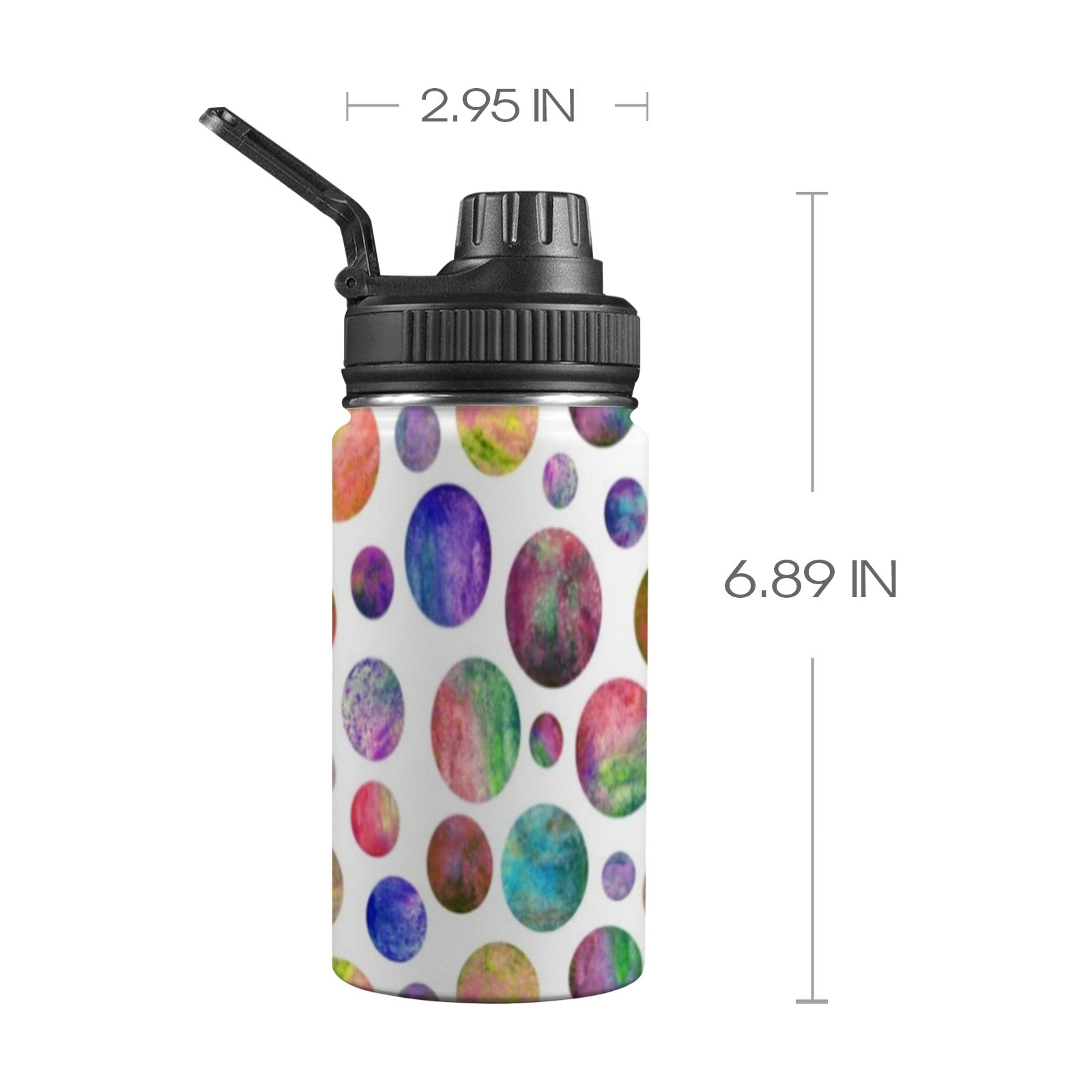 Watercolour Planets Kids Water Bottle with Chug Lid (12 oz) One Size Kids Water Bottle with Chug Lid Printed Offshore