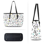 Music Time - Leather Tote Bag-Large
