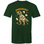 Spookysaurus, Halloween Dinosaur - Mens T-Shirt Forest Green Mens T-shirt Halloween Printed In Australia