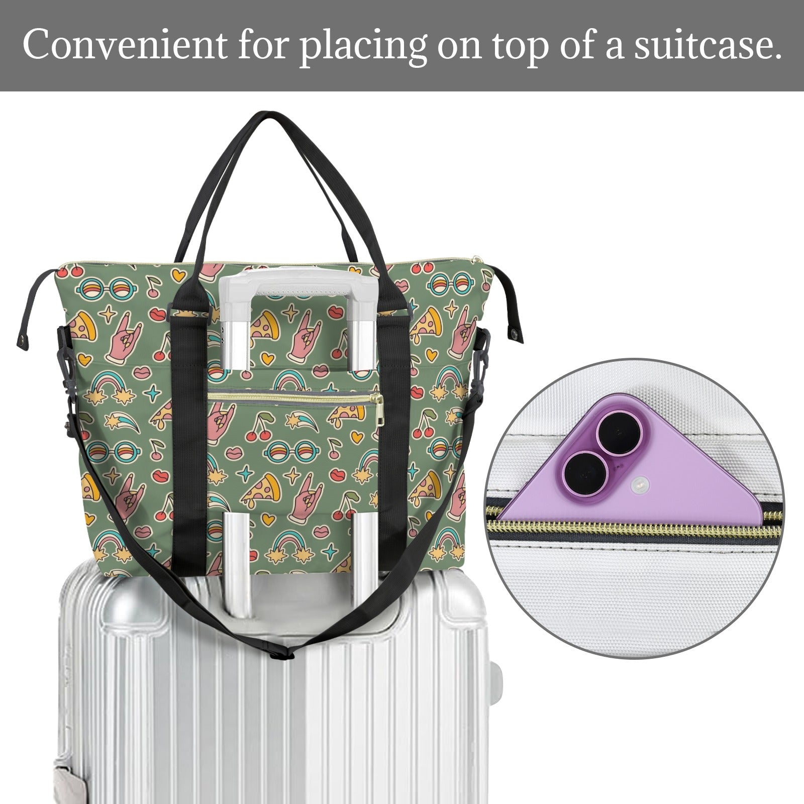 Groovy Retro Duffle Bag-Simple (Model 1715) Duffle Bag-Simple (1715)
