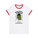 Vinyl Collector, Records - Women's Ringer Tee White Red Womens Ringer T-shirt Music Printed In Australia Retro