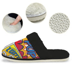 Comic Book Women's Fur Trim Thick-Sole Indoor Slippers Women's Fur Trimmed Slippers comic Printed Offshore