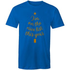 Christmas, I'm On The Nice List This Year - Mens T-Shirt Bright Royal Mens Christmas T-shirt Christmas Printed In Australia