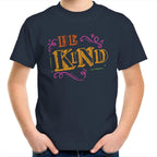 Be Kind - Kids Youth T-Shirt Navy Kids Youth T-shirt Kindness Printed In Australia