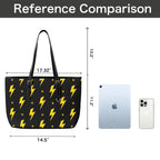 Yellow Lightning - Leather Tote Bag-Large