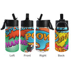 Comic Book 2 12oz Kids Water Bottle with Straw Lid