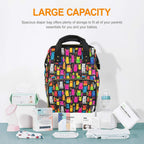 Colourful Cats - Multi-Function Backpack, Nappy / Diaper Bag