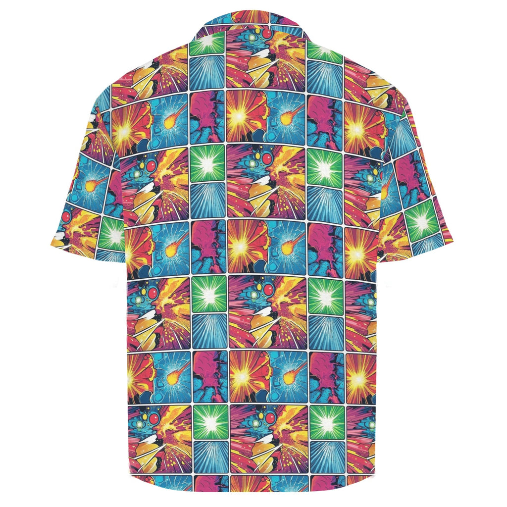 Comic Book Squares Men's Crinkle Hawaiian Shirt
