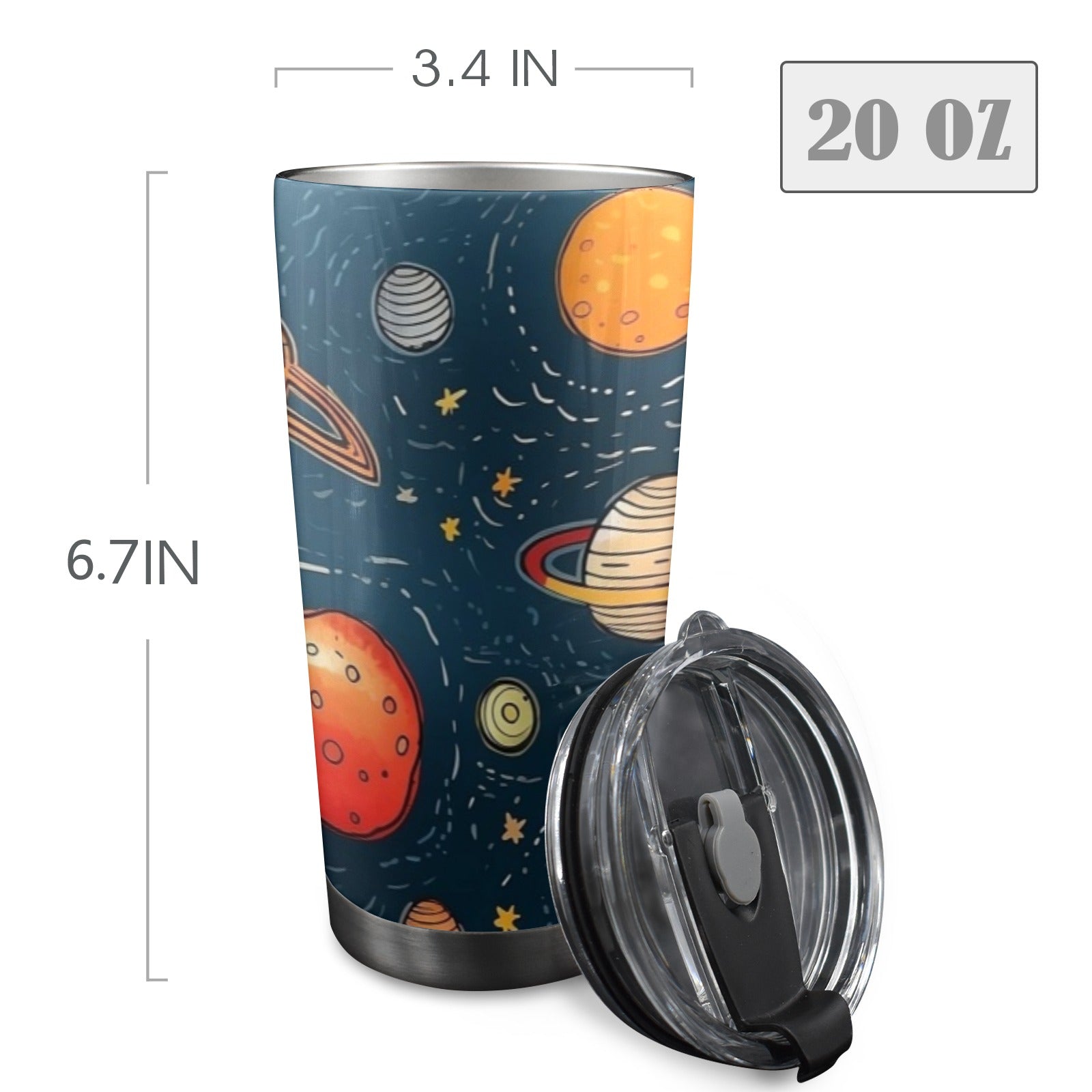 Galaxy - 20oz Mobile Tumbler with Lid (Black Lock) 20oz Travel Mug animal Printed Offshore Space