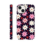 Pink Daisies On Black - Apple iPhone Tough case iPhone 14 iPhone Tough Case Globally Fulfilled Plants