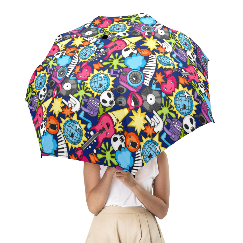 Sticker Music - Semi-Automatic Foldable Umbrella (Model U12) Semi-Automatic Foldable Umbrella (U12)