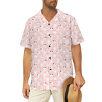 Pink Cats Men's Short Sleeve Hawaiian Shirt Men's Hawaiian Shirt (New) animal Printed Offshore