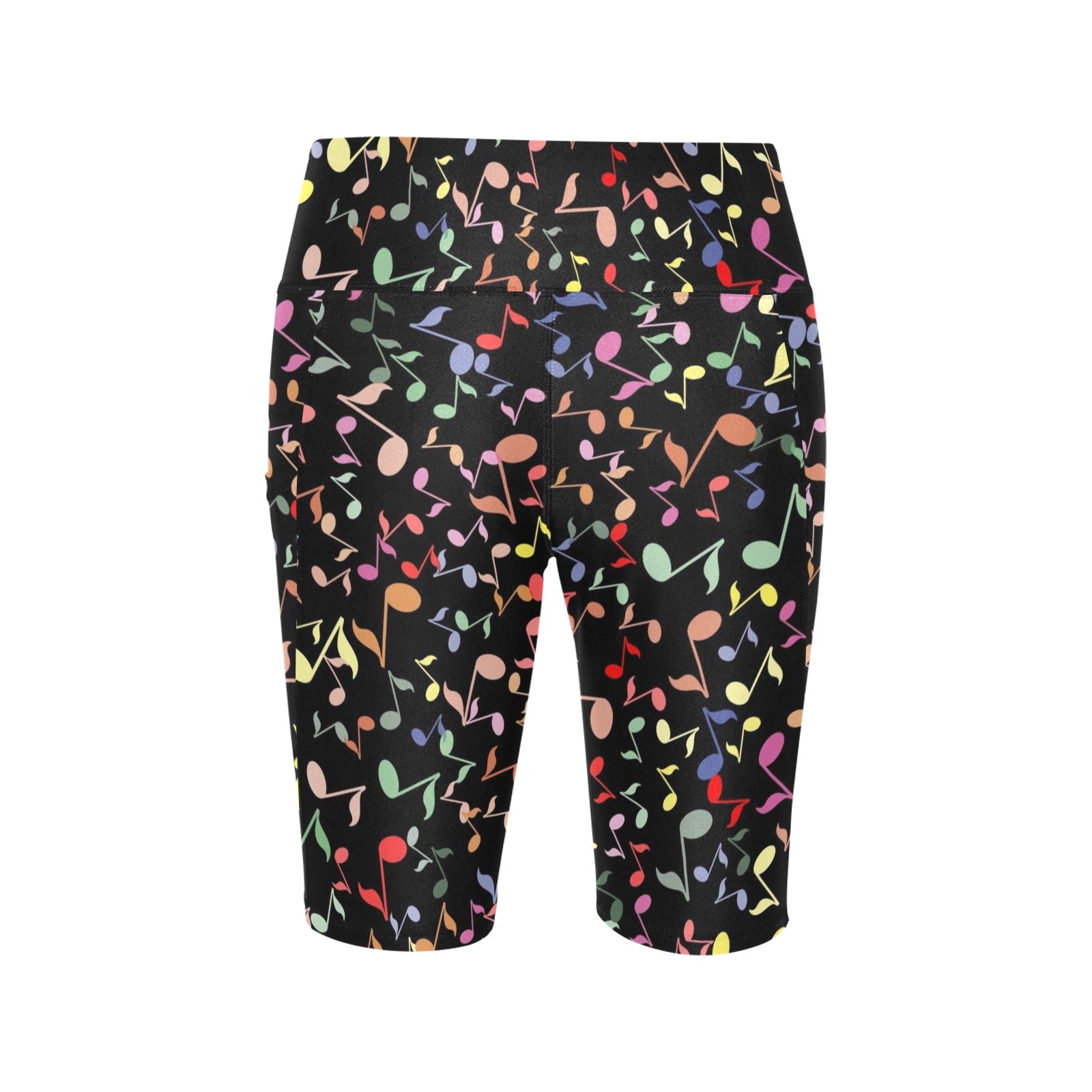 Quavers, Music Notes Women's Bike Shorts With Side Pockets Women's Bike Shorts Music Printed Offshore