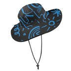 Blue Squiggle - Wide Brim Bucket Hat Wide Brim Bucket Hat Printed Offshore
