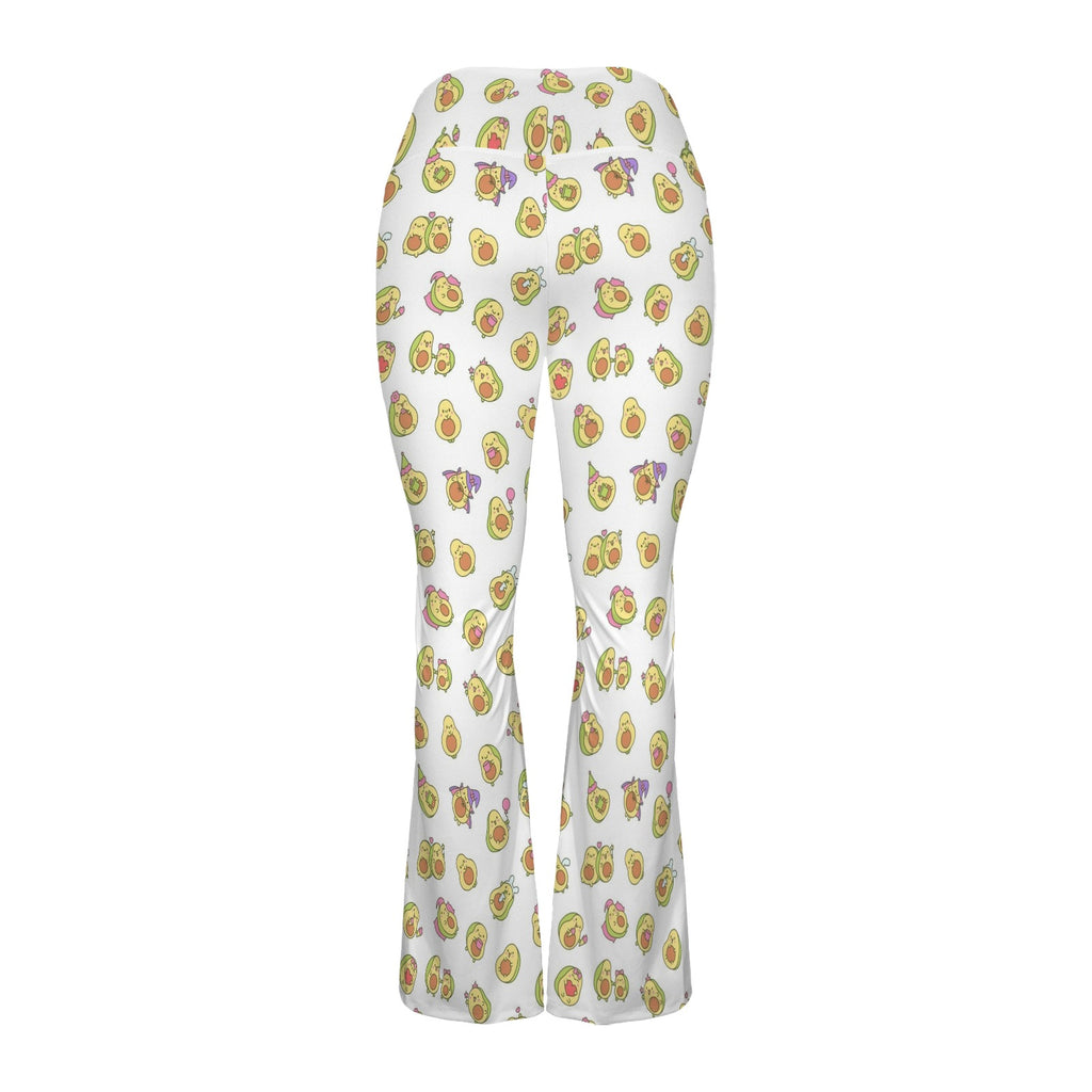Avocado Cute High Waist Crossover Tummy Control Flare Leggings
