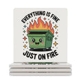 Skip Bin / Dumpster Fire Ceramic Coasters white Ceramic Coasters Printed Offshore
