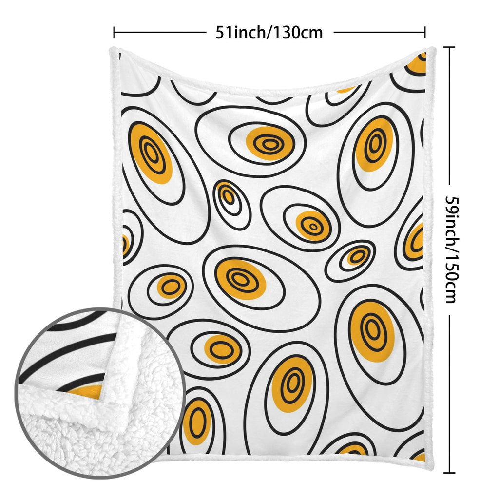 Abstract Eggs - Double-Layer Fleece Blanket 51"x59"