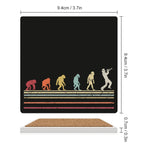 Trumpet Player Evolution - Ceramic Coasters (Square) Ceramic Coasters Music Printed Offshore