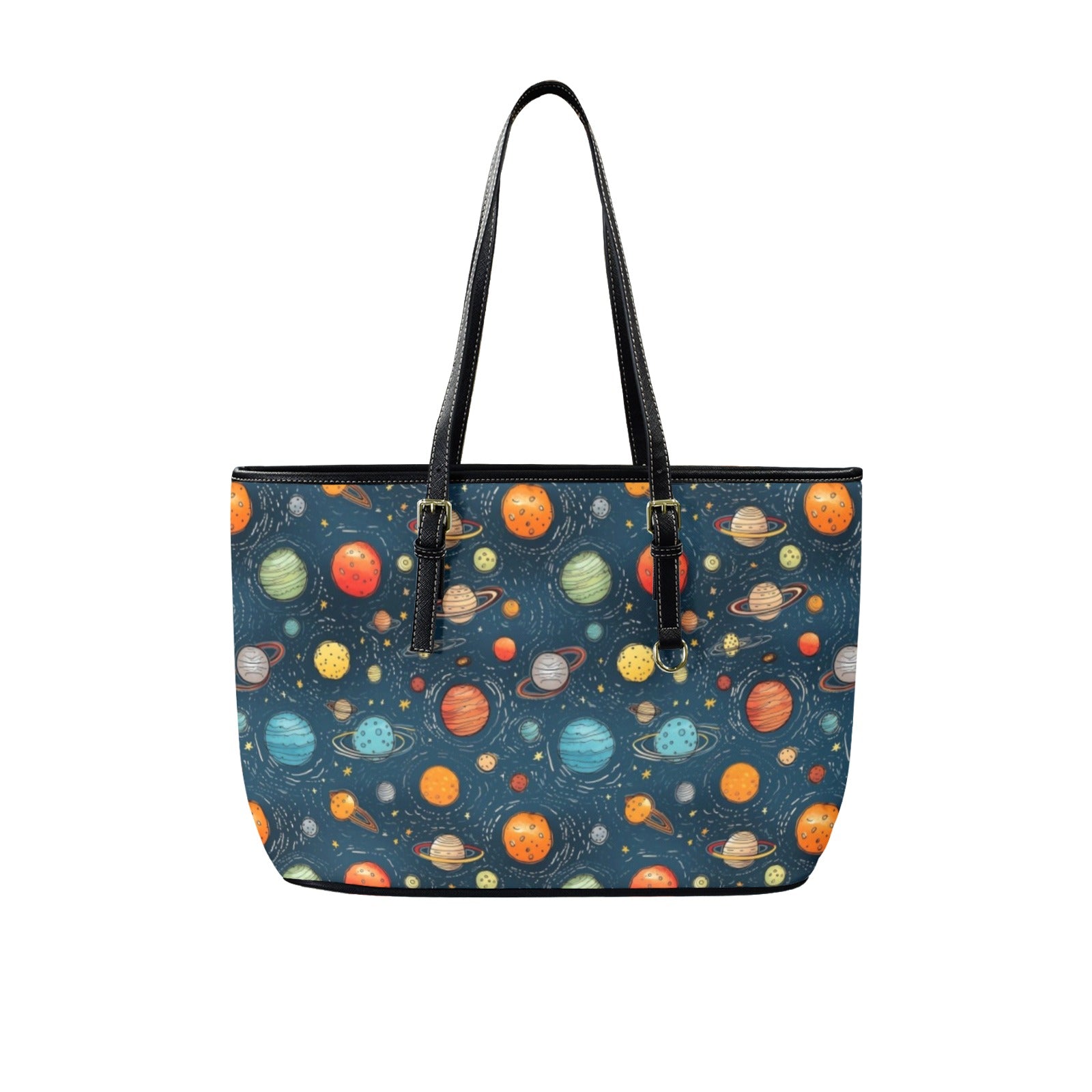 Galaxy - Leather Tote Bag-Large